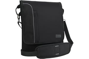 USA Gear S Series S8 Sacoche Housse de Protection pour Tablette 7 à 10 Pouces Sac Bandoulière en Néoprène Ajustable - Compatible avec Apple iPad, Samsung Galaxy Tab, Asus Zenpad et Plus - Noir