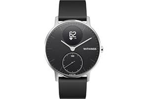 Withings Steel HR Hybrid Smartwatch – zegarek fitness z pomiarem tętna i aktywności, 36 mm – czarny 001, bransoletka silikonowa