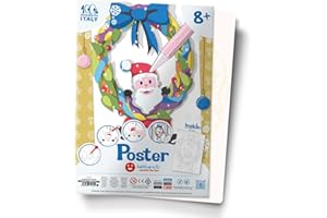 Sabbiarelli Sand-it For Fun - Poster La Ghirlanda di Natale 26x40cm: 1 Maxi Disegno Adesivo da Colorare con Sabbia Colorata (non inclusa), Lavoretti di Natale Creativi per Bambini Anni 8+