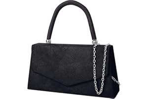 MINICLOSS Borsa da donna in pelle scamosciata, stile retrò, ideale per feste, matrimoni, eventi, taglia unica