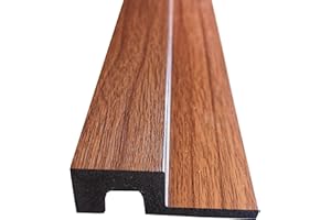 FLOORINTEX Remate 3D acústico (Remate Izquierdo 250x6,3x2,1 cm. Ipe Natural) Paneles de Poliestireno imitación Madera Panel de Listones Friso de Listones Resistentes a la Humedad