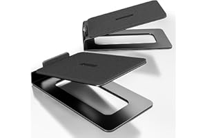 PUTORSEN Support Enceintes à Absorption Vibratoire | Charge 10 kg | Inclinaison 16° | Design Compact 7,5-10 cm | pour PC & Home Studio (Paire)