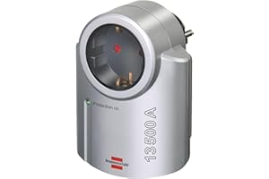 LED UNIVERSUM Brennenstuhl PRIMERA-Line, Adattatore di corrente con protezione da sovratensioni (Adattatore come protezione per apparecchiature elettriche) colore: Argento/Nero