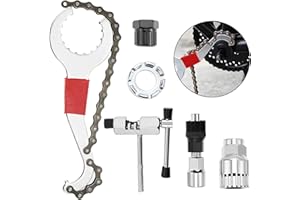 Mtsooning Bike Repair Tool Kit 6PCS, Bicycle Repair Tools with 3-in-1 Cassette Remover Wrench, Chain Breaker, Bottom Bracket Remover, Spoke Wrench, Crank Puller Extractor, Freewheel Remover
