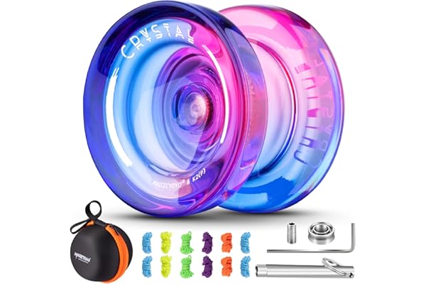 Yoyo Responsive pour Enfants Yoyo K2 Cristal Rose Violet Double Purpose Yoyo pour débutants, Trick Yoyo Professional Yoyo Ball avec kit de roulement Yoyo