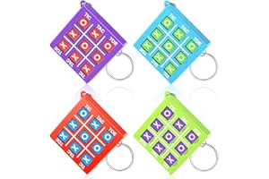 Otuuz Llaveros de Tres en Raya para Niños de 8 a 12 Años Llaveros de Tic Tac Toe Mini Clips de Mochila Regalos de San Valentín, Fiesta, Cumpleaños para Niños(Azul, Morado, Rojo, Verde,16)