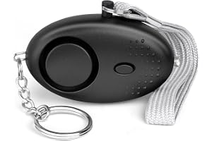 Flintronic Alarme Personnelle, 140DB Alarme de Sécurité d'urgence, avec Lumières LED, Porte Cle Lampe de Poche Portative pour Les Enfant, Femme et Personnes âgées - Noir