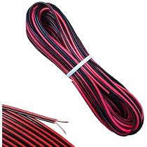 UL2468 Flexibles Kabel – 2-adrig, 5 M, 18 AWG, PVC-isoliert, Schwarz-rot, Verzinntes Kupfer, 300 V, 80 °C, Für LED & Elektronik