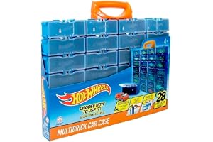 Hot Wheels Multibrick bilväska I lagrar upp till 28 bilar I Connects with tracks I Play and Build, flerfärgad (HWCC8C) - Inkluderar ett bärhandtag