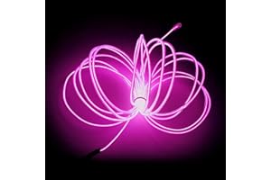 Balabaxer Linea luminosa Rosa, striscia luminosa al neon portatile del pacchetto batteria 3 metri, può essere tagliata a volontà, applicabile alla festa, Halloween, decorazione fai da te
