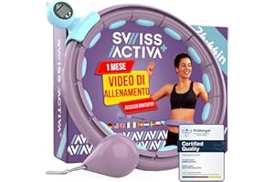 Swiss Activa+ Smart Hula Hoop con contatore che non cade mai - Hula Hoop Intelligente Fitness con Peso e Massaggio Circolare - Misura Regolabile, Ideale per Adulti Bambini e Principianti