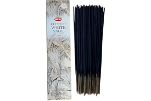 Hemvita salvia rökelsepinnar vit salvia 1 förpackning med 100 g (80-90 pinnar) aromaterapi meditation yoga förpackning EcoFri