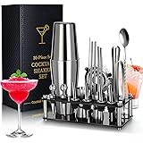 Chulovs Cocktail Shaker Set, 20 Pezzi Set Professionale per Cocktail Shakers Bar per Feste Accessori Essenziali per Barman Ki