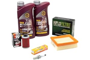 MVH BOCKAUF Wartungspaket Öl 2L + Luftfilter + Ölfilter + Zündkerze für KT M Duke 125 Duke 200 Duke 390 Baujahr 2011-2016