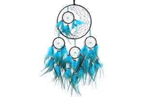 XMSJSIY Acchiappasogni con piume grandi, decorazione da parete per interni, colore: verde