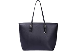 Joy Depot Black Women Handbag Tote Bag Top Handle Shopper Bag Hard Bottom PU Leather Shoulder Bag