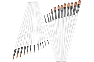 SAVOSWEET 24 Piezas Juego de Pinceles para Pintar, Set de Pinceles para Pintura Acrilica, Acuarela, Pintura al Óleo, Pinceles de Nailon para Artistas, Principiantes, Adultos y Niños
