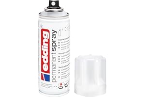 ‎EDDING edding 5200 Permanentspray Klarlack für Stein Terrakotta Leinwand Papiermaché Karton 200ml Lichtecht Wasserfest Wetterfest Wischfest Made in Germany Ganzjährig Seidenmatt