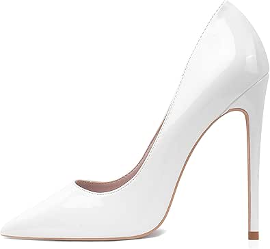 GENSHUO Platform Stilettos Heeled Pumps Round Toe