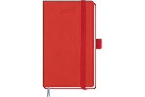 BEZEND 18-Monate Taschenkalender 2024 2025 Klein Terminplaner A6 PU-Leder Hardcover Kalender [Rot] Wochenplaner Juli 24-Dez 25 Buchkalender mit Stifthalter