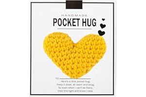 ARVOV Pocket Hug Positive Geschenk, Abschiedsgeschenk Freundin, Herz Pocket Hug, Mutmacher Geschenk, Beste Freundin Geschenke, Lustige Geschenk für Freund Freundin Familie Freund Patient (Gelb)