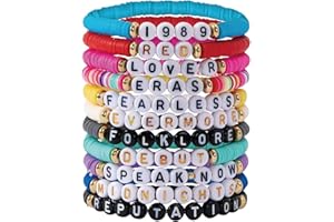 JNGTKL 11 Pcs Taylor Friendship Bracelets Set, Fashionable Taylor Merchandise Bracelets, Bohemian Style Letter Bracelet for Women Men, Colorful Friendship Bracelet Concert Souvenirs
