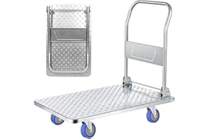 MAGIC SELECT Plattformwagen mit Rädern. 250 kg Last Klappschubkarre. Handplattformwagen, Antikollisionstransport für Umzüge, Lager. Titan Stahl.