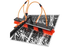 XDOVET Teleskop Waschbürste 7,2m - 4 Löcher Waschbürste mit Teleskopstiel - Ausziehbar Terrassendach Reinigen - Wintergarten Reinigungsset PV Reinigungsbürste Teleskop für Fensterreinigung,Solaranlage