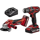 Einhell Cordless Tool Set TC-TK 18 Li Kit, Power X-Change (Lithium-Ion, screwing TC-CD 18/35 Li + palm grinding TC-AG 18/115 Li