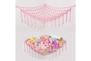 Beinou Rangement Peluche Grande Jouet Hamac Animaux Organiseurs Chambre Enfant Filet Suspendu Rangement Range Doudou Hamac Jouet en Macramé