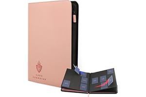 Card Guardian - 9 Pocket Premium Binder with Zipper for 360 cards - side loading pockets for Trading Card Games TCG (Pink)