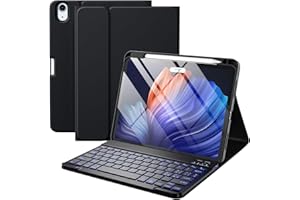 Vobafe Cover con Tastiera iPad Air 11 M3 M2 2025 2024/Air 5 4 Generazione(10,9 Pollici), Retroilluminazione a 7 Colori, Tastiera Staccabile Senza Fili, con Portapenna, Layout Italiano, Nero