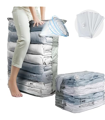 Vacuüm opbergtas set, 2 vacuümzakken voor kleding, 2 opbergtas met handvat en Vacuüm opbergtas set, 2 vacuümzakken voor kleding, 2 opbergtas met handvat en