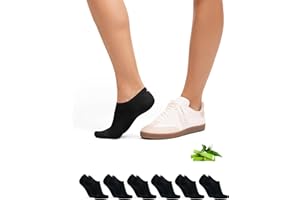 DANISH ENDURANCE Niskie Skarpetki Bambusowe, Miękkie, Niewidoczne Skarpetki na Lato z Antypoślizgową Silikonową Piętą, Dla Mężczyzn i Kobiet, 6-Pak