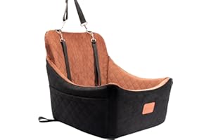 WOOAIDAGG Fotelik samochodowy dla średnich psów, podróżne łóżko samochodowe dla zwierząt domowych z kanałem pasów bezpieczeństwa, w pełni odpinany i nadający się do prania fotelik samochodowy dla psa