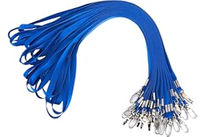 Segus Correa para Cuello Llaves Azul Lanyard 20 Piezas, Cordones de Insignia para Cuello, Colgantes de Tarjetas de Identificación, Lanyards de Imitación de Nylon con Mosquetones de Metal Resistente