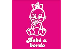 JUST GO ONLINE Adesivo Bebe a Bordo - Bambino a bordo - - Adatti per AUTO - MOTO E COMPUTER - - - sticker , decal , adesivo - - - Copyright © 2017 | Just go S.l.u. (Bianco)