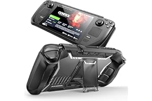 Mumba Blade Series Schutzhülle für Steam Deck 2022 mit Ständer, TPU-Griff, stoßfeste Schutzhülle, Zubehör, wärmeableitungsfreundlich, Anti-Rutsch- und Anti-Kratz-Schutz (Schwarz)