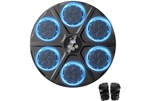 Thalire Máquina de Boxeo Musical con – Entrenamiento de Boxeo Inteligente para Casa con Pantalla LED, 12 Modos de Entrenamiento y Protección Acústica para Niños y Adultos (Incl. Guantes)