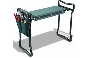 ‎2MGOODS 2mGoods kniebänke grün, Gartenhocker weiches Kniekissen, 2 in 1 Eva-Schaumkisse mit 1 Taschen, klappbar, Kniehilfe Gartenarbeit, bis 150 kg, HBT 50x60x27,5cm, Gartenbank (GC-007)