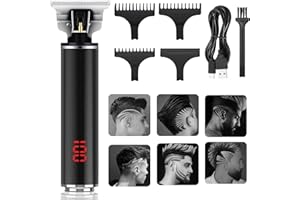 ‎MEKECO Haarschneidemaschine Profi, Bartschneider Männer Rasierer Herren Elektrisch, Haartrimmer Barttrimmer Konturenschneider Haarschneider Trimmer für Männer mit 4 Kamm und LED Anzeige (black)