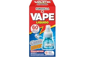 Vape Specialist by Fumakilla - Ricarica Liquida Classica, Protegge dalle Zanzare, 60 Notti, 36 ml, 1 pezzo
