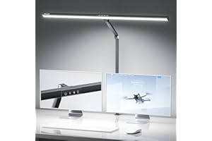 CHICLEW LED Desk Lamp for Home Office, 5 Colors Lighting 5 Brightness Levels Eye-Caring Task Architect Reading Table Lamps, Adjustable Clamp Light for Study Work, Touch Control