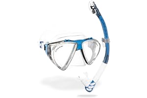 CRESSI Penta & Alpha Combo Clear/Blue - maska penta, fajka Alpha do nurkowania i snorkelingu, przezroczysta/niebieska, jeden rozmiar, uniseks