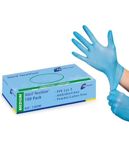 Meditrade Nitril NextGen Einmal-Handschuhe, 100 Stück, XS, Blau Gewerbe, Industrie & Wissenschaft