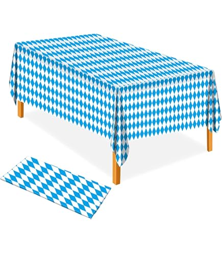 Bandierine Decorative Per Oktoberfest – 10 Metri, 20 Bandiere In Tessuto PE Blu E Bianco, Impermeabili E Riutilizzabili