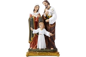 QIANLING Estatua de la Sagrada Familia de 12 pulgadas, estatua católica de la Sagrada Familia con Niño Jesús, estatuas de pie, regalo religioso de la Sagrada Familia Jesús María José, figura adecuada para