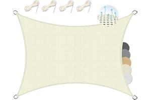 Sol Royal SolVision HS9 Lona de Sombra 4x6 m Crema Rectangular - toldo Transpirable para terraza jardín casa de Playa HDPE Protección UV Toldo 400x600 cm