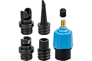 KINGOZOYI Adattatore per valvola sup portatile gonfiabile, adattatore compressore sup con 4 bocchette a gas, stand up surf paddle board gonfiabile accessori