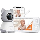 BabyTime Baby Monitor Video e Audio, Schermo da 5.0 '' LCD & 2K Telecamera, 3000 mAh Batteria Ricaricabile, Supporto Modalità